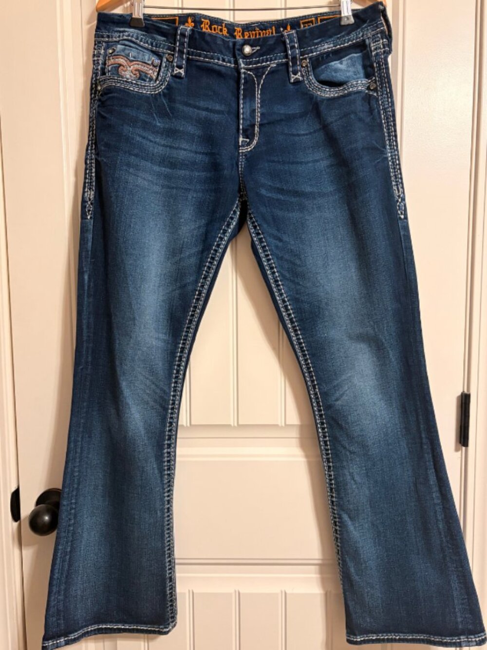 Rock Revival Betty Easy Boot size 32 jeans dark denim